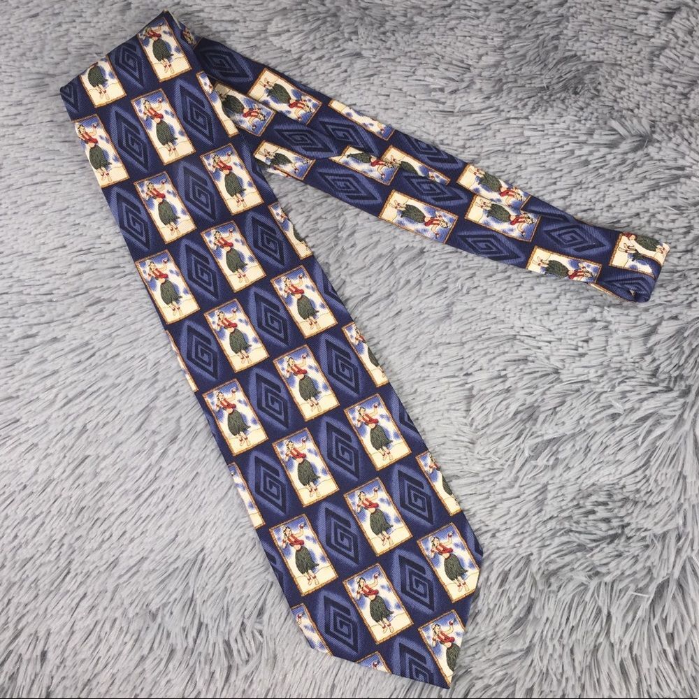 Tommy Bahama Necktie Tropical Hawaiian Hula Girls